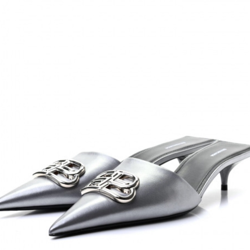 Balenciaga Calfskin BB Pointy Toe Mule
